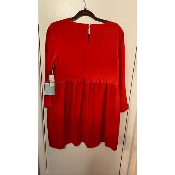 CeCe Cynthia Steffe Carly-L Red Ruffle Front Dress Size 8 Petite - Picture 6 of 10